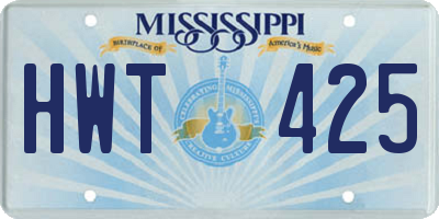 MS license plate HWT425