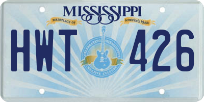 MS license plate HWT426