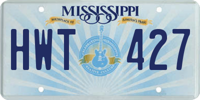 MS license plate HWT427