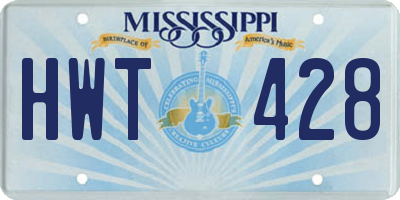 MS license plate HWT428