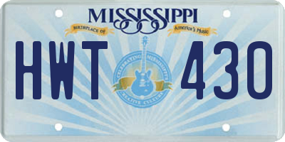 MS license plate HWT430