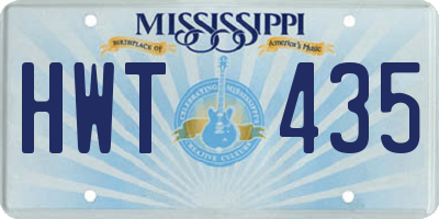 MS license plate HWT435