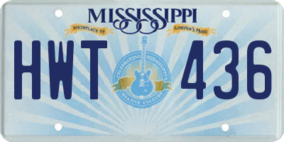 MS license plate HWT436