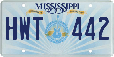 MS license plate HWT442