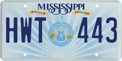 MS license plate HWT443