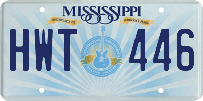 MS license plate HWT446