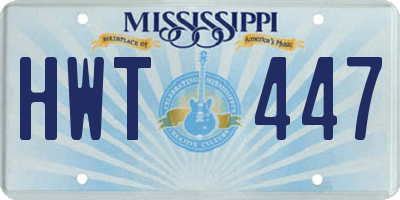 MS license plate HWT447