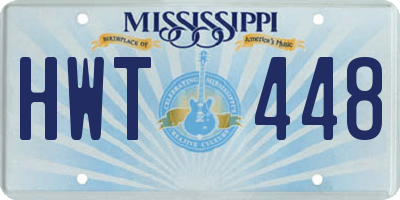 MS license plate HWT448