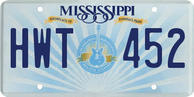 MS license plate HWT452