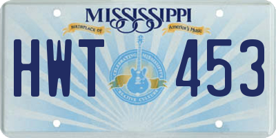 MS license plate HWT453