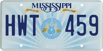 MS license plate HWT459