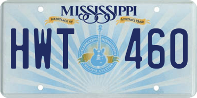 MS license plate HWT460