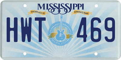 MS license plate HWT469