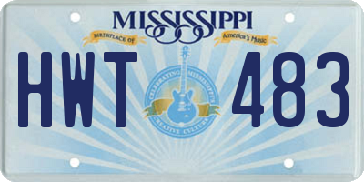 MS license plate HWT483