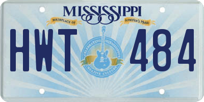 MS license plate HWT484