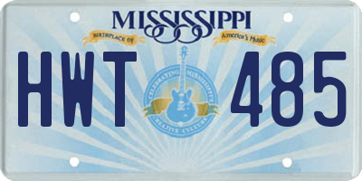 MS license plate HWT485