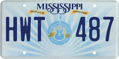MS license plate HWT487