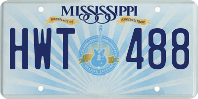 MS license plate HWT488