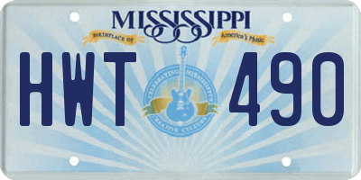 MS license plate HWT490
