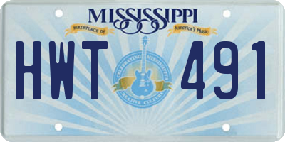 MS license plate HWT491