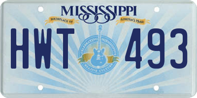MS license plate HWT493