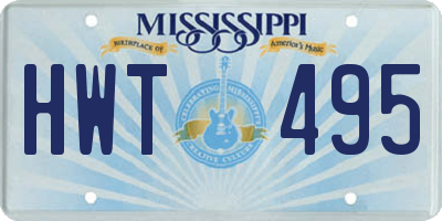 MS license plate HWT495