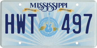 MS license plate HWT497