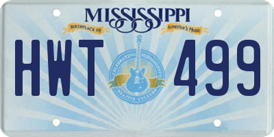 MS license plate HWT499