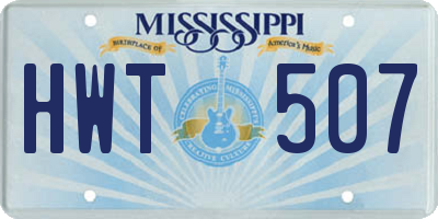 MS license plate HWT507