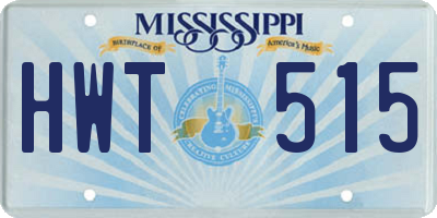 MS license plate HWT515