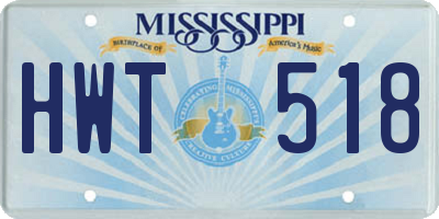 MS license plate HWT518