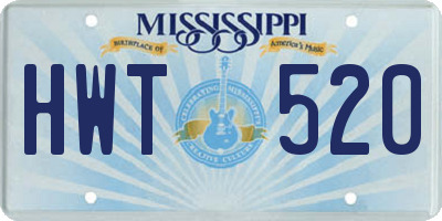 MS license plate HWT520