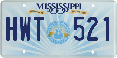 MS license plate HWT521