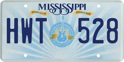 MS license plate HWT528