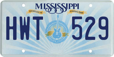 MS license plate HWT529