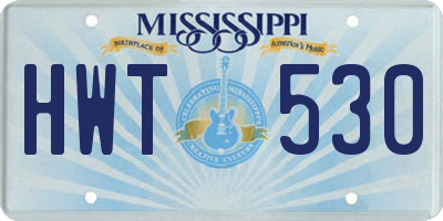 MS license plate HWT530