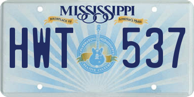 MS license plate HWT537