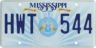 MS license plate HWT544