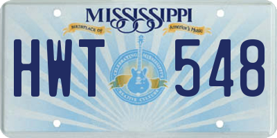 MS license plate HWT548