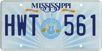 MS license plate HWT561