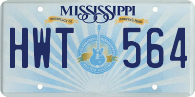 MS license plate HWT564