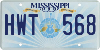 MS license plate HWT568