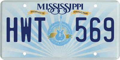 MS license plate HWT569