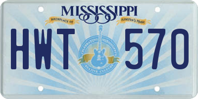MS license plate HWT570