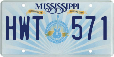 MS license plate HWT571