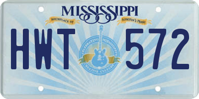 MS license plate HWT572