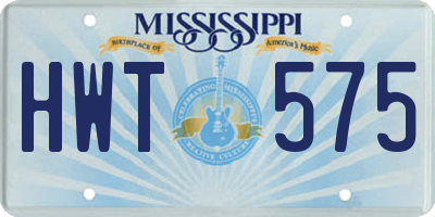 MS license plate HWT575