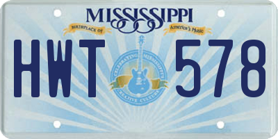 MS license plate HWT578