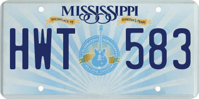 MS license plate HWT583