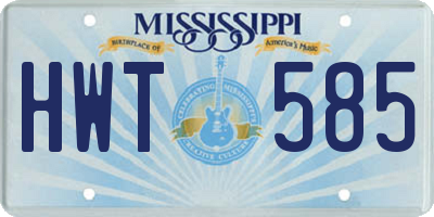 MS license plate HWT585
